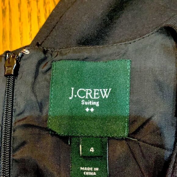 J.Crew Black Sleeveless Very Unique Chic Midi Dress Ruffled Scoop Neck size 4 - Picture 9 of 11